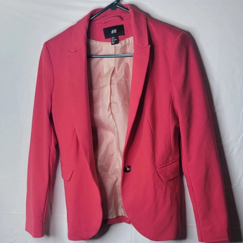 H&M Vibrant Pink Suit Jacket - Picture 1 of 11